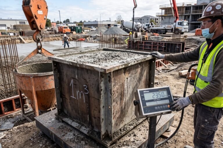 Combien pèse un mètre cube de béton