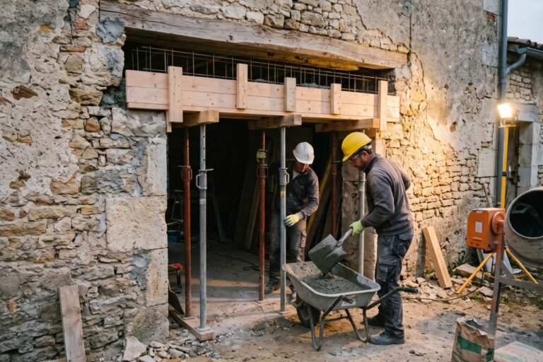 Comment couler un linteau béton dans un mur existant