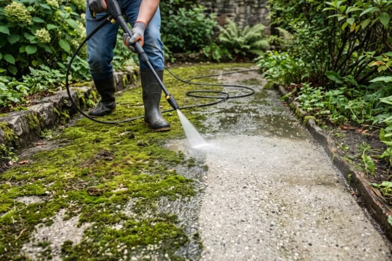 Comment enlever la mousse verte sur le béton