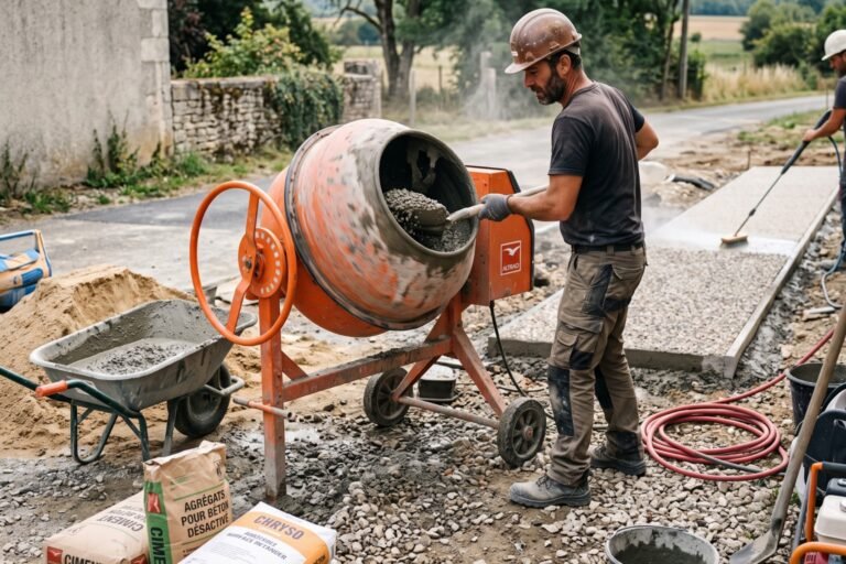Comment faire du béton désactivé à la bétonnière