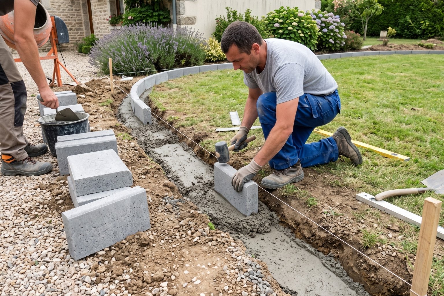 Comment poser des bordures béton